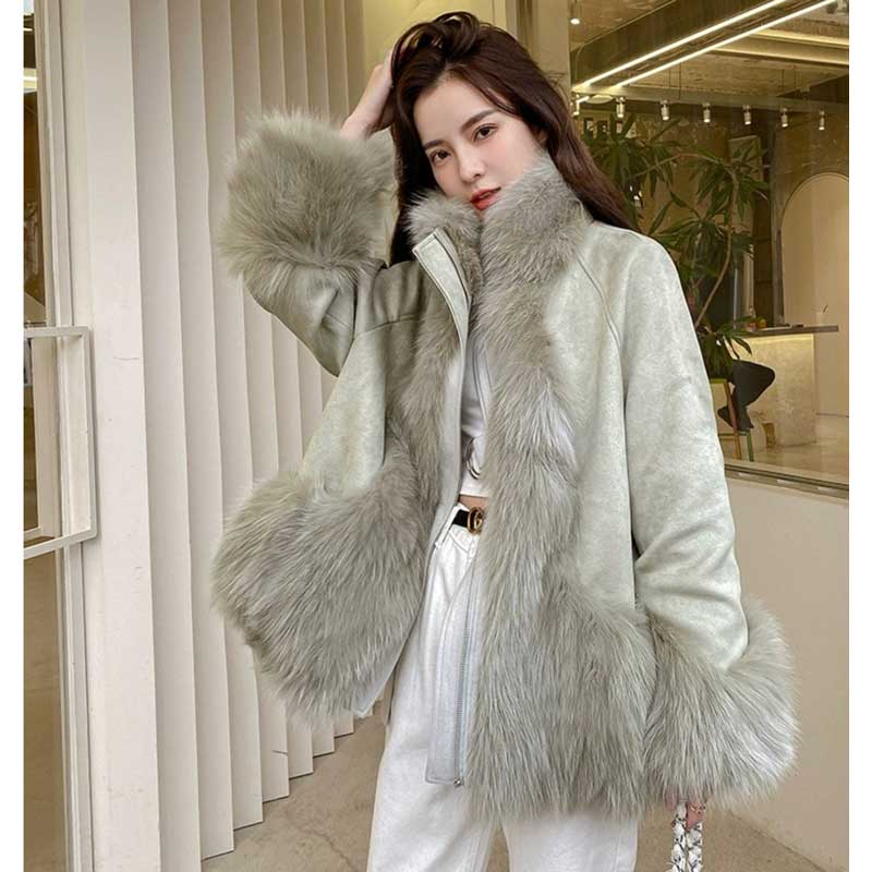 ファートリミングスエードリバーシブルコート(2colors)