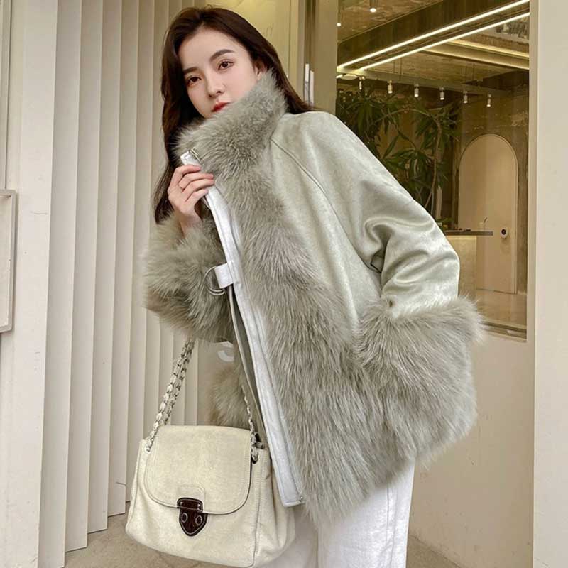 ファートリミングスエードリバーシブルコート(2colors)