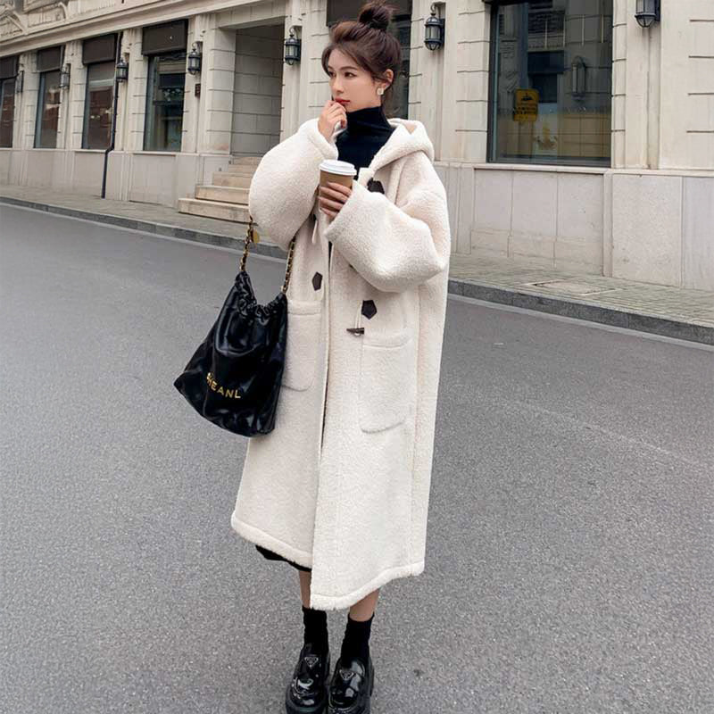 ▼極美品✨セオリー【S】Dawson Faux ダッフルコート ボア ロング ボアロングダッフルコート（白）秋/冬 暖かさと可愛らしさを両立