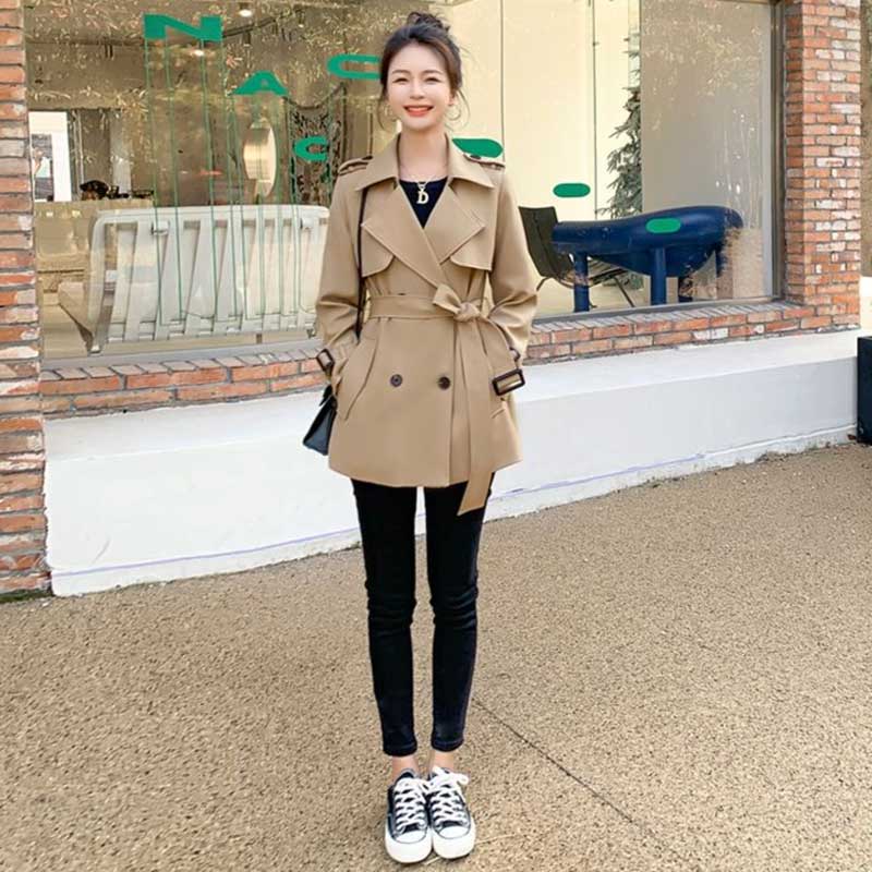 ベーシックトレンチコート(2colors)（ベージュ・黒）春/秋 カジュアル