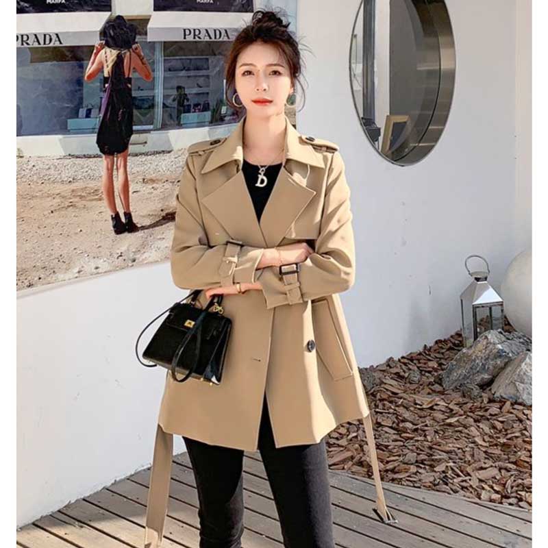 ベーシックトレンチコート(2colors)（ベージュ・黒）春/秋 カジュアル