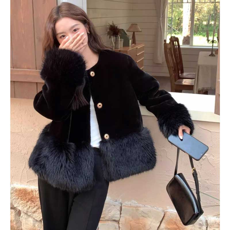 【美品】エストネーション　ファー切り替え　ショートコート　36 ⭐️新品⭐️エストネーション フェイクファー ショート丈 ムートン