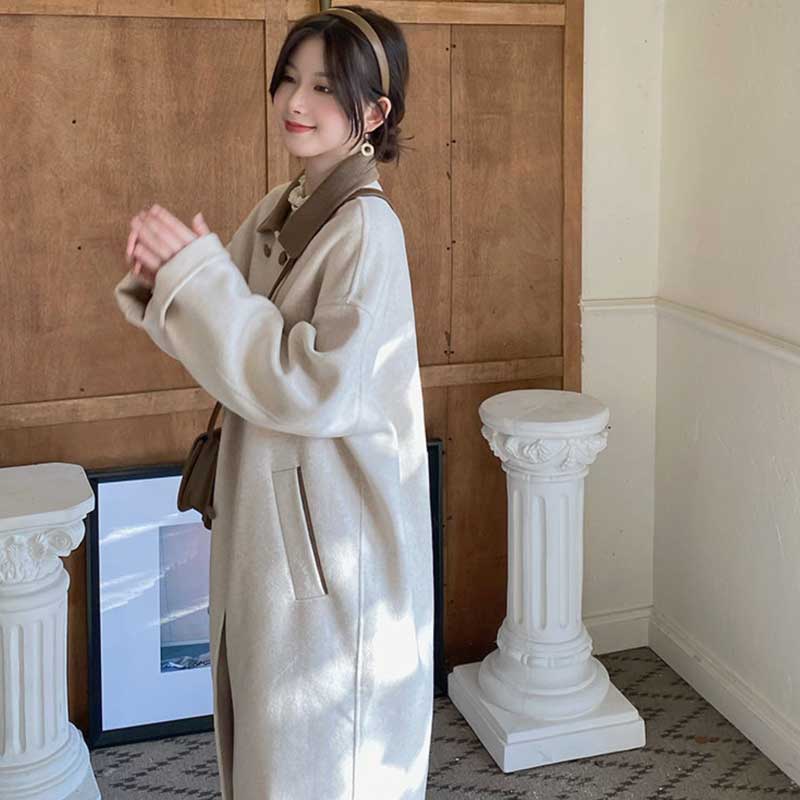 バイカラーロングチェスターコート(2colors)