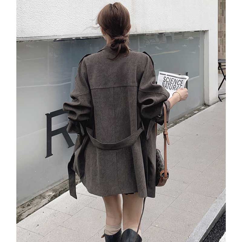 ベルトディテールショートコート