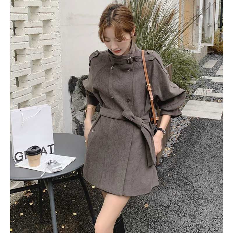 ベルトディテールショートコート