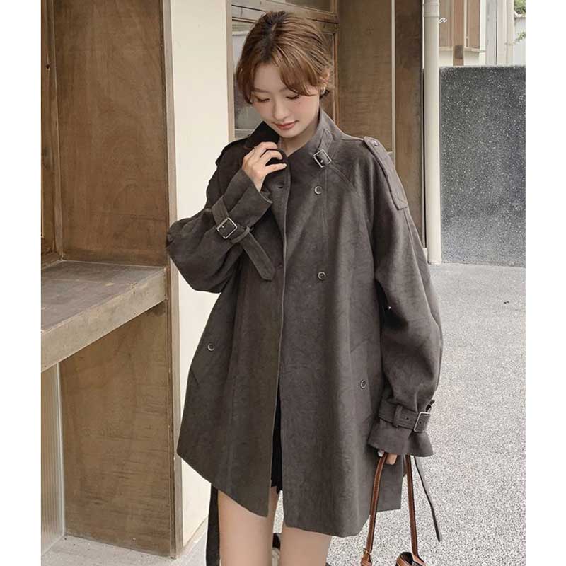 ベルトディテールショートコート