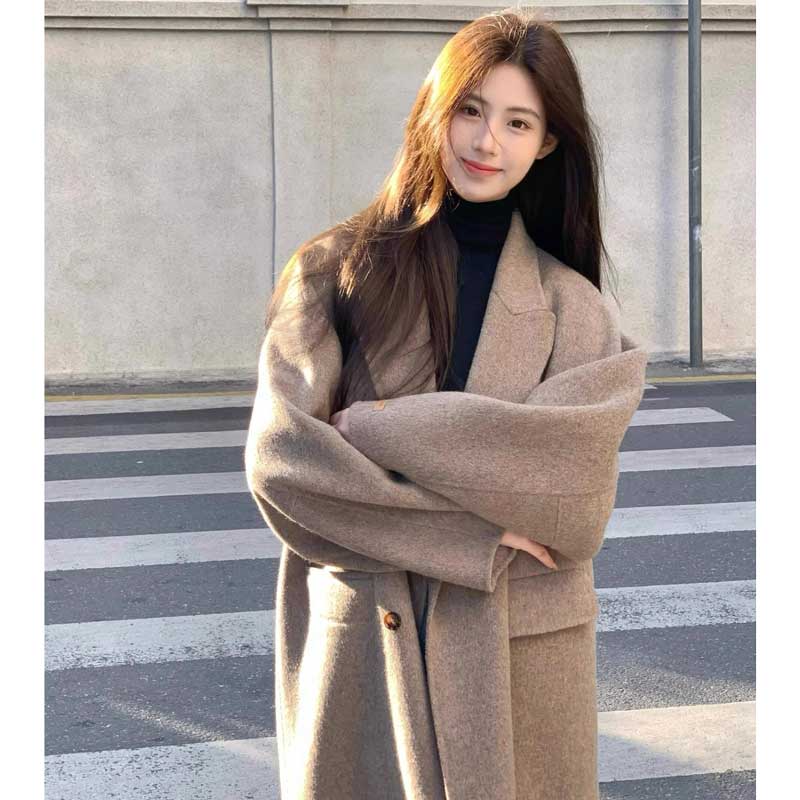 ダブルブレストチェスターコート(2colors)（ベージュ・黒）秋/冬