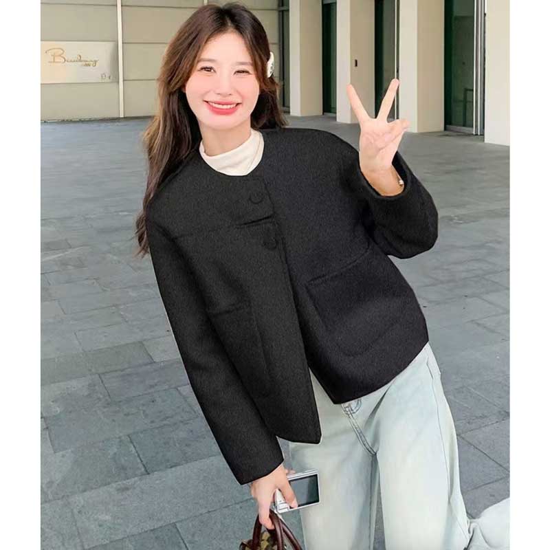 ノーカラーショートジャケット(2colors)