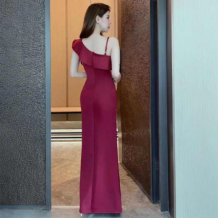 ワンショルダーウエストレースワンピース(3colors)