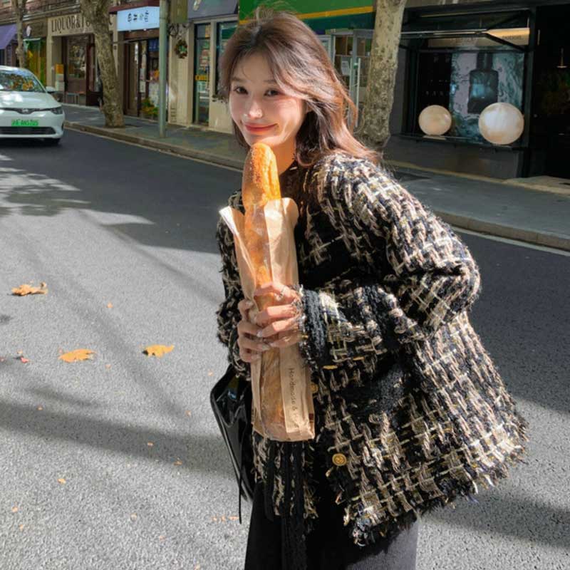 オーバーサイズツイードジャケット（黒）秋/冬 圧倒的な存在感