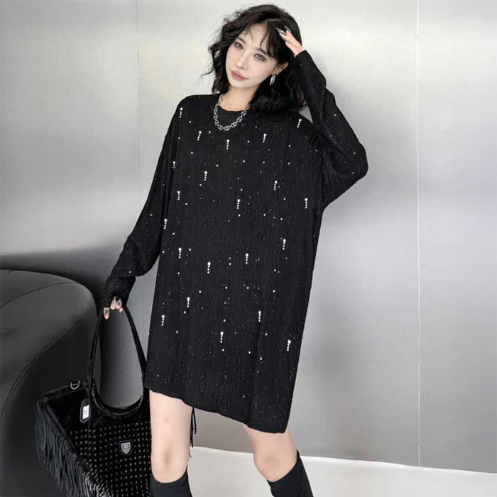 スパンコールグリッターワンピース