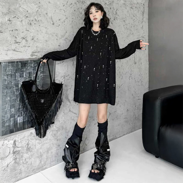 スパンコールグリッターワンピース