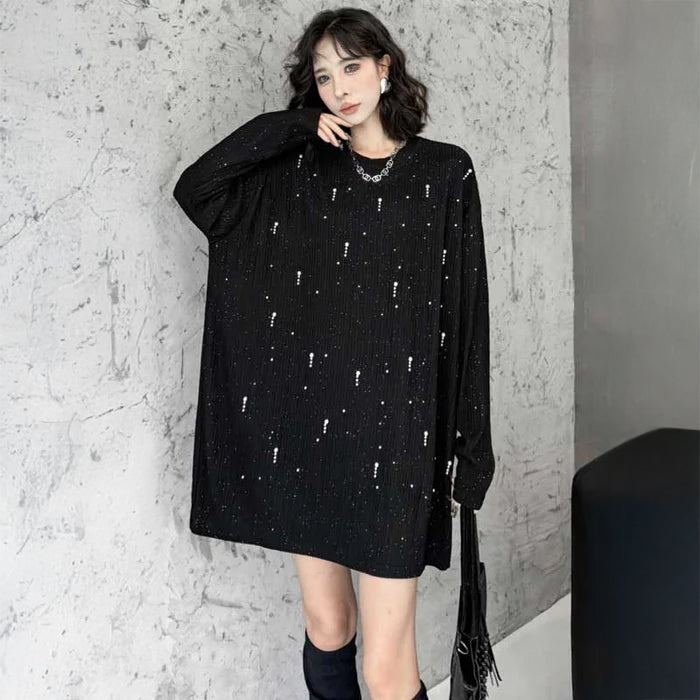スパンコールグリッターワンピース