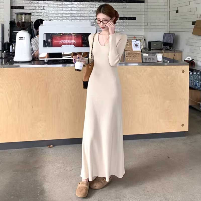 ストレッチリブマキシワンピース(3colors)