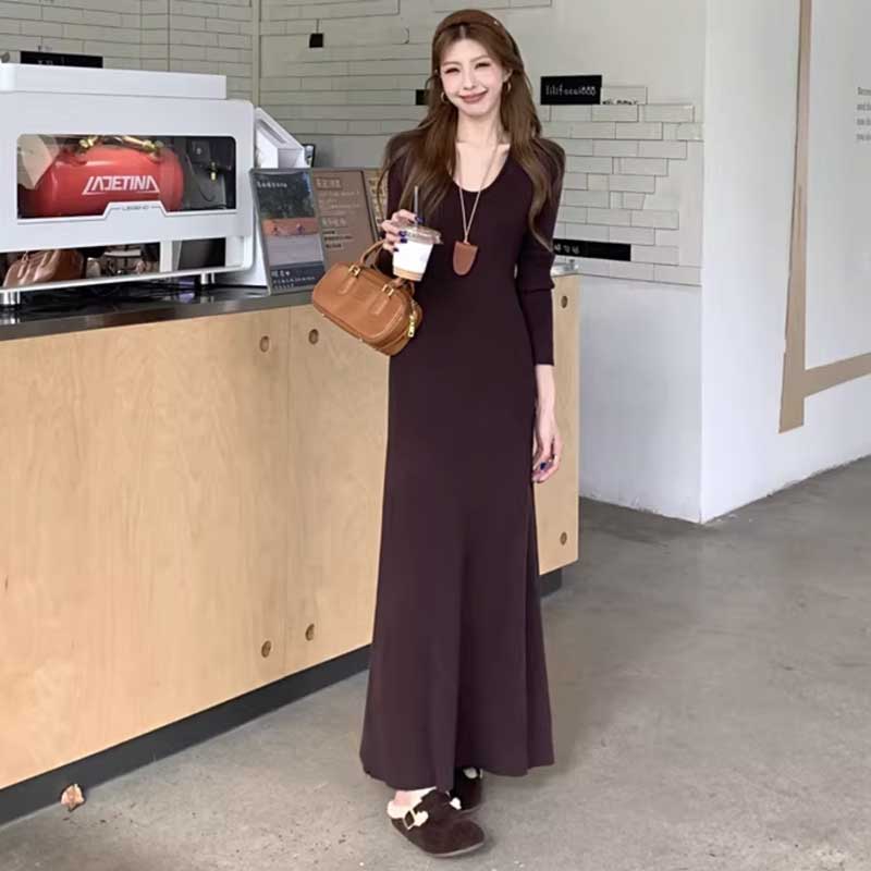 ストレッチリブマキシワンピース(3colors)