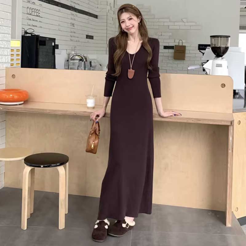 ストレッチリブマキシワンピース(3colors)