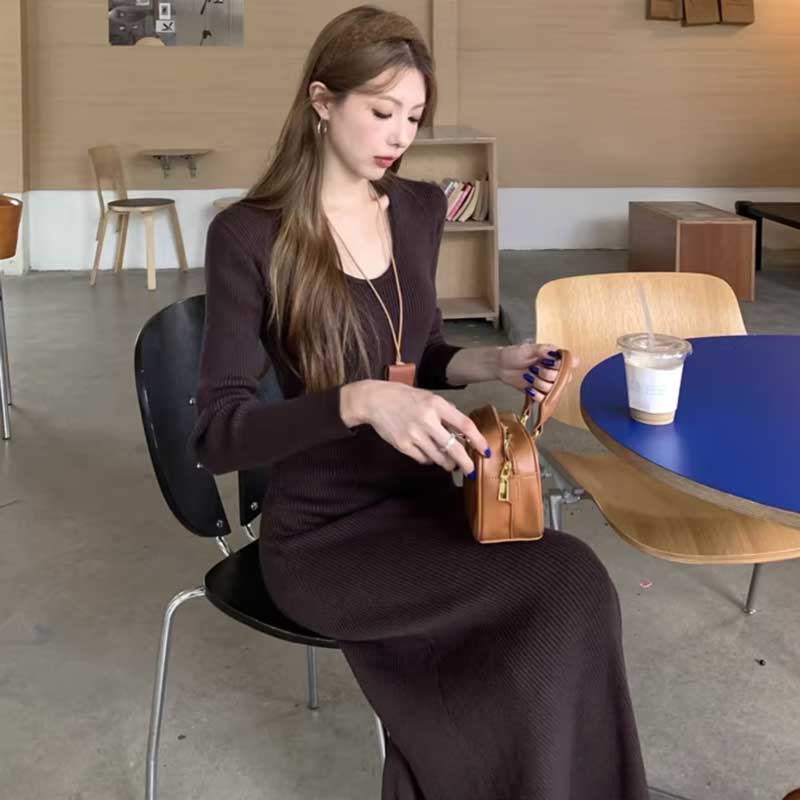 ストレッチリブマキシワンピース(3colors)