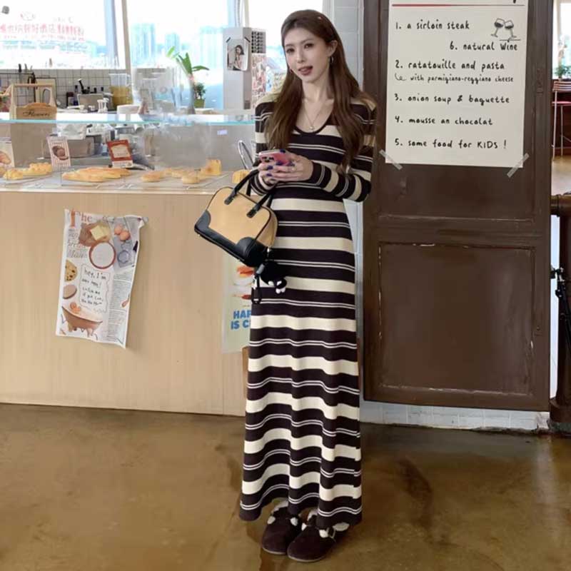 ストレッチリブマキシワンピース(3colors)