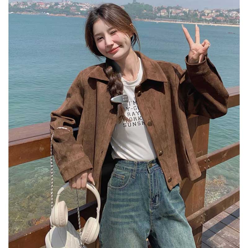 スエードショートブルゾン