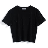 ブラックストーンラメトップ×プリントワイドパンツ【上下別売り可】