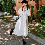 アシメヨークホワイトシャツワンピース