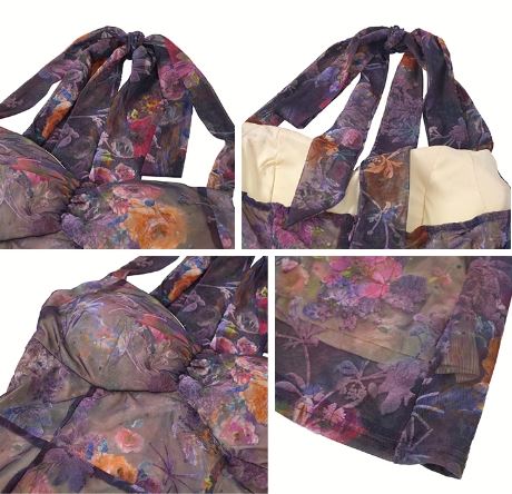 花柄シアーマーメイドホルターネックワンピース