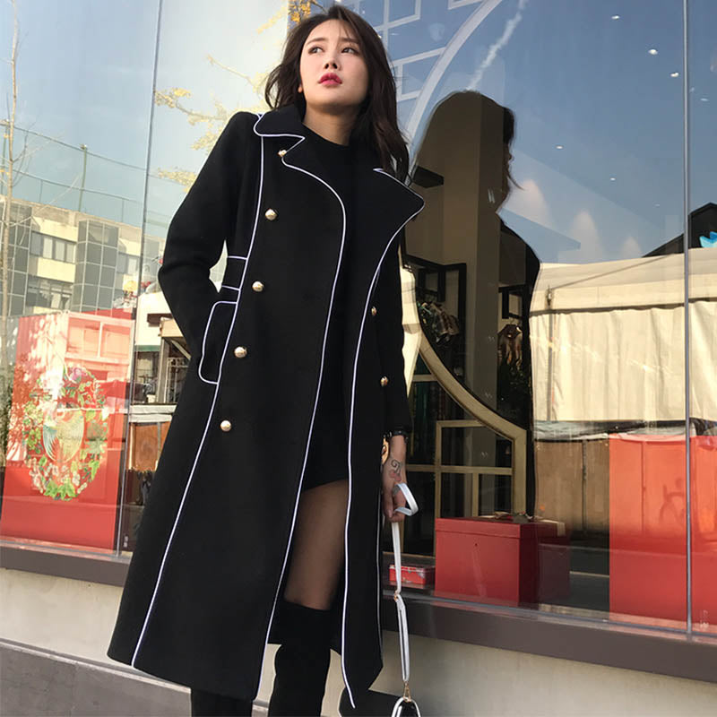 Outline Long Black Coat ロング　コート　黒