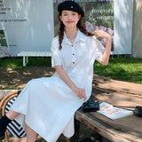 アシメヨークホワイトシャツワンピース