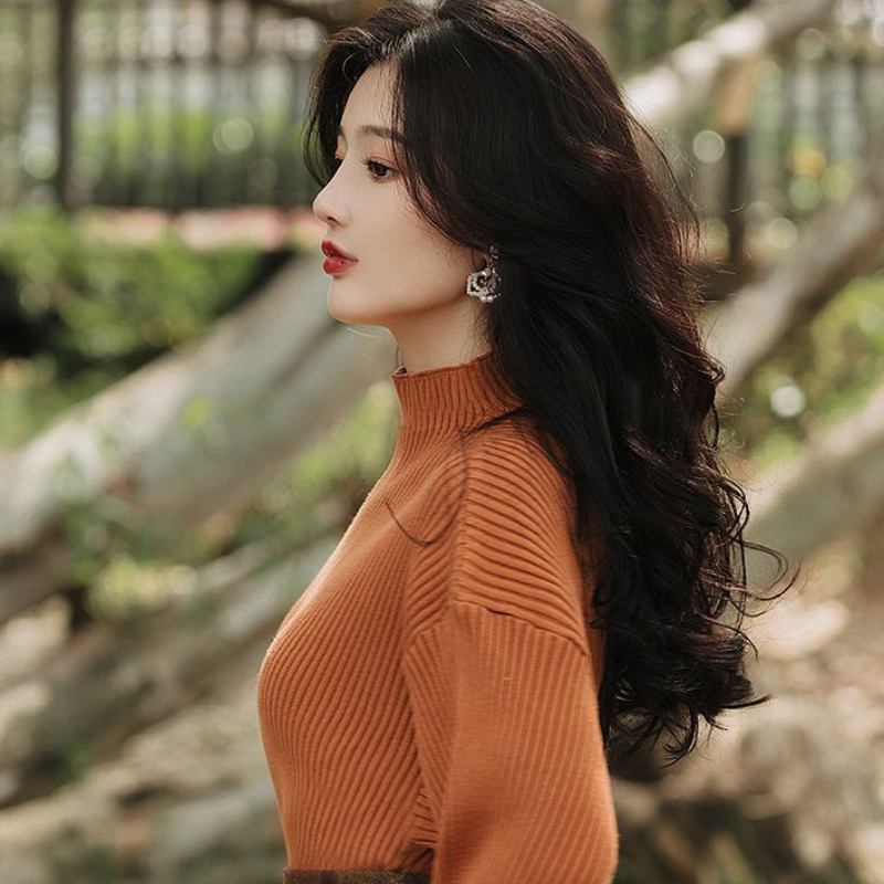 ハイネックニット×クラシカルチェックスカート(2colors)