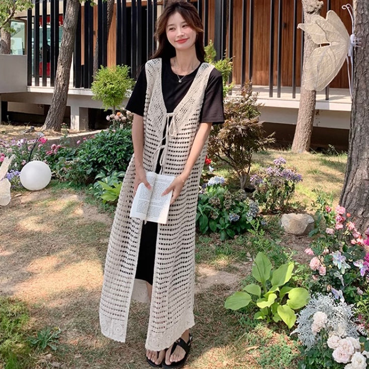 メッシュジレワンピース×Tシャツワンピースツーピース