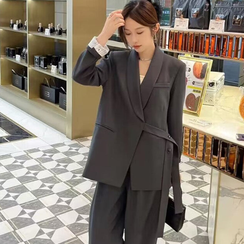 ショールカラーベルトデザインジャケット(4colors)