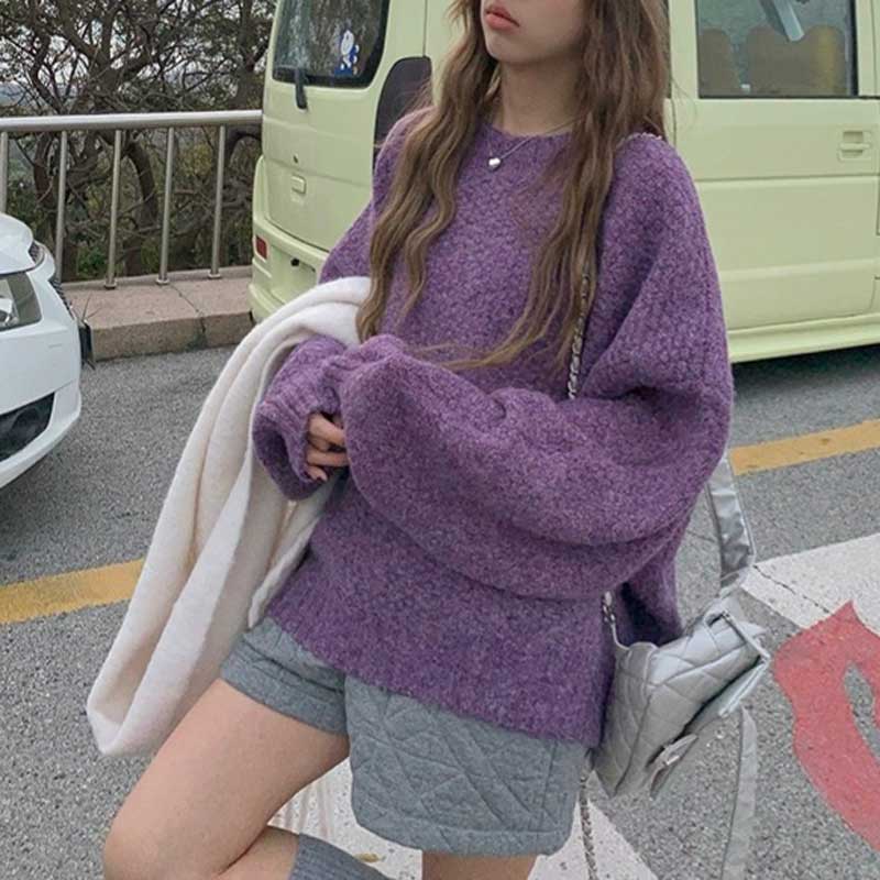 ワッフルルーズニット(2colors)