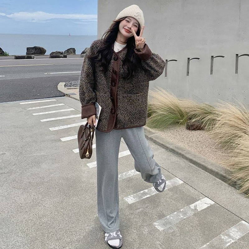 コーヒーブラウンツイードジャケット