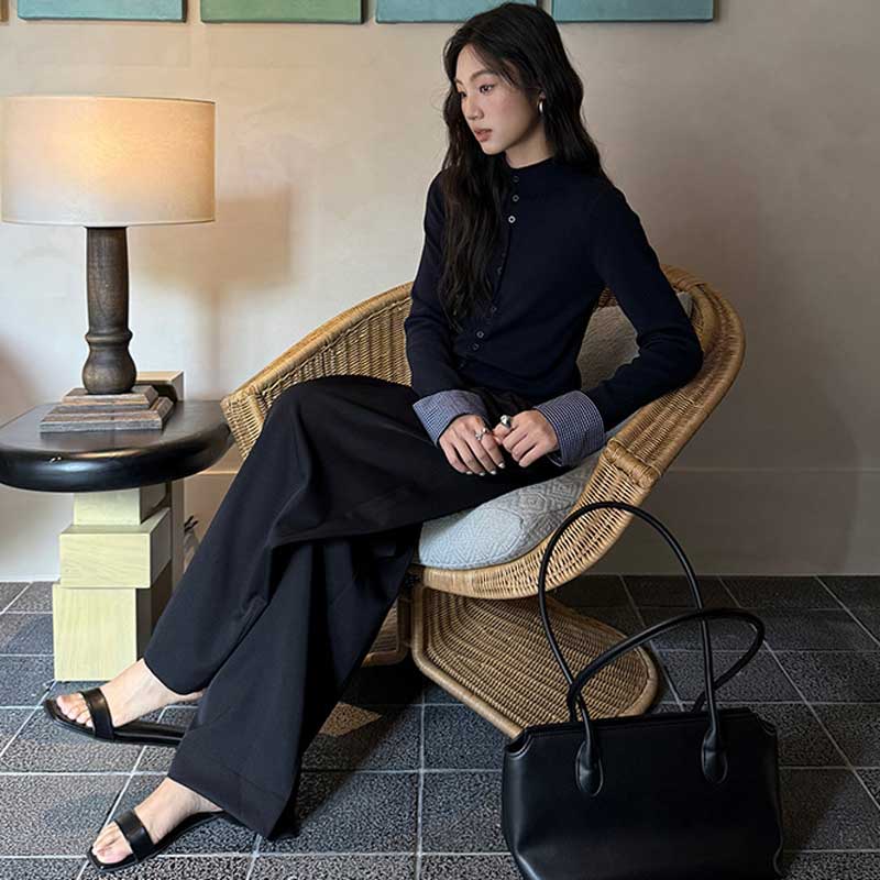 アクセントボタンカーディガン(4colors)