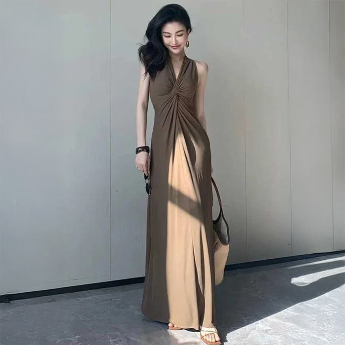 フロントツイストマキシワンピース