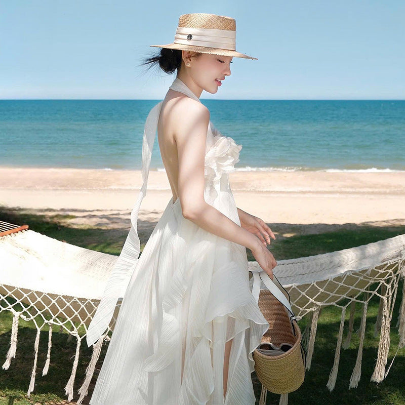 アシンメトリーホルターネックワンピース(3colors)