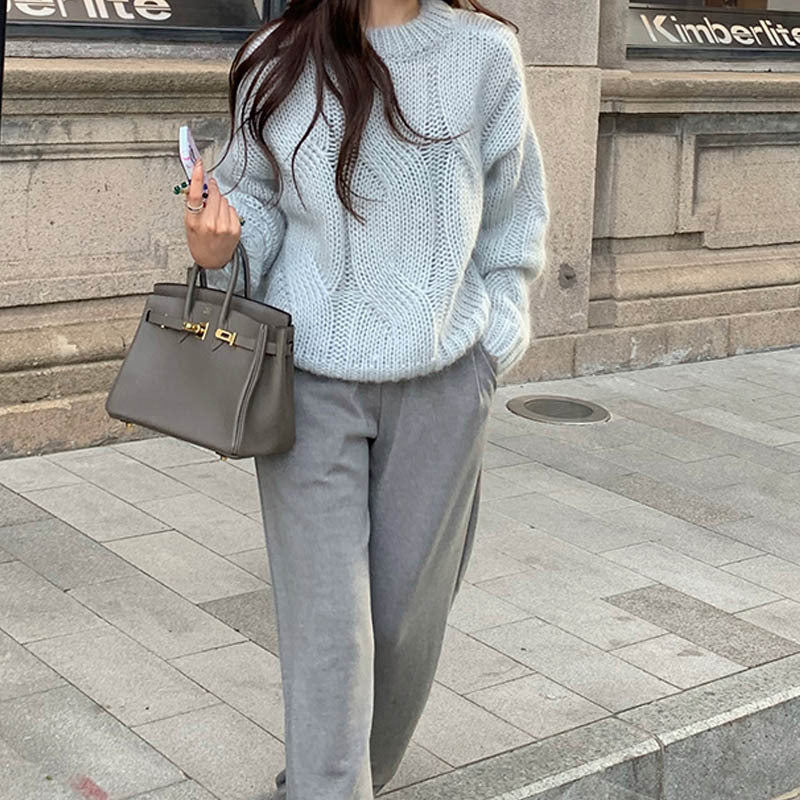 ローゲージケーブルニットセーター(4colors)