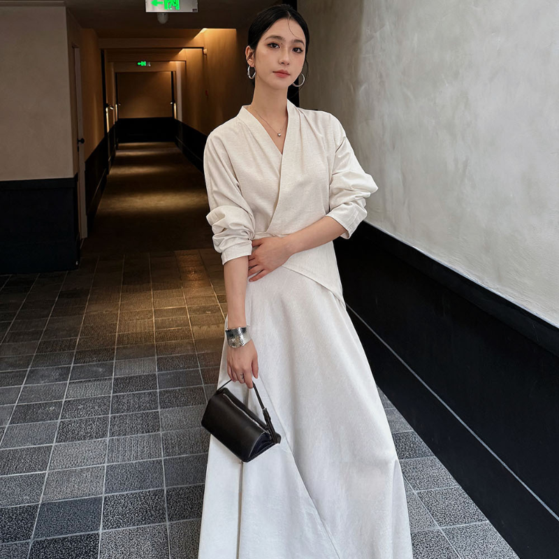 カシュクールバックリボンワンピース(2colors)