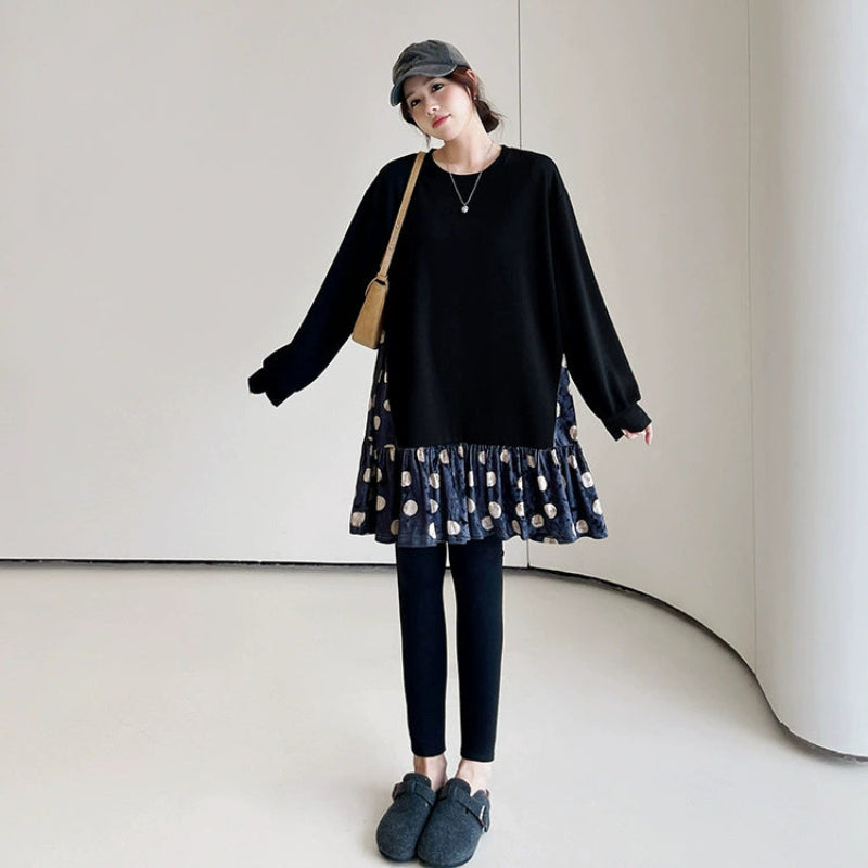 ブラックレイヤードドットチュニック