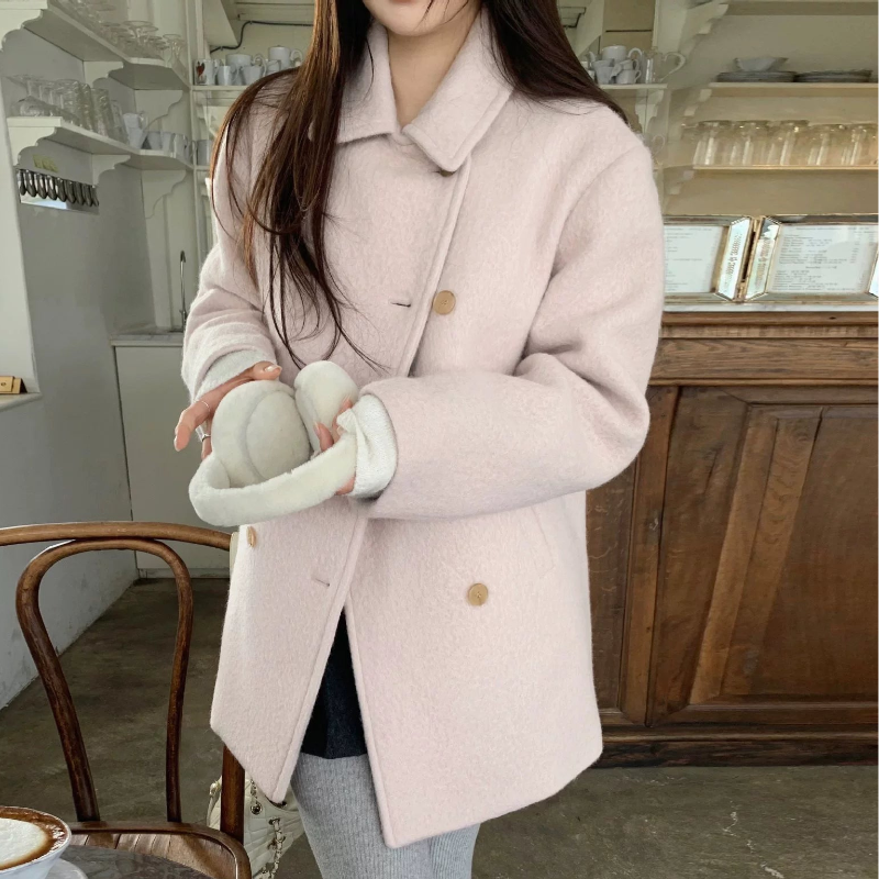 ウールブレンドハーフコート(3colors)