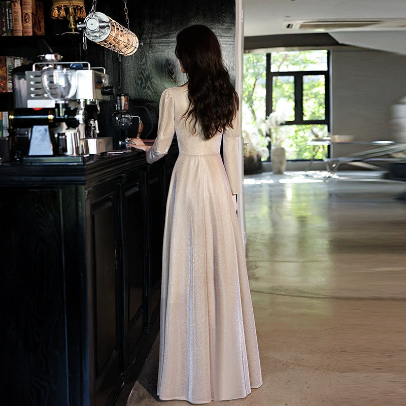 シャンパンゴールドカシュクールドレス (2variation)