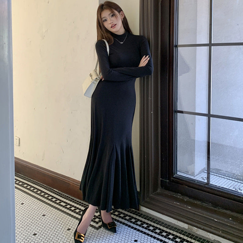 ハイネックマーメイドニットワンピース