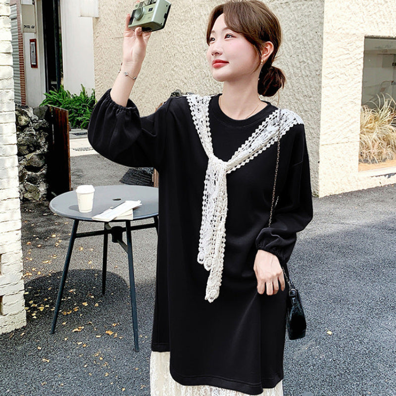 レース切り替えデザインワンピース(2colors)