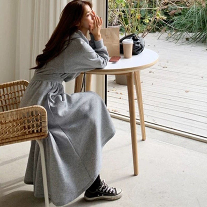 フード付きパーカーワンピース(2colors)