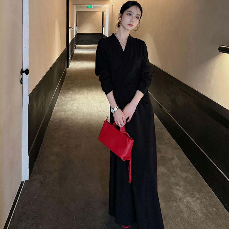 カシュクールバックリボンワンピース(2colors)