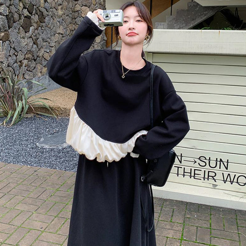 スウェットバルーントップス×スカートセット