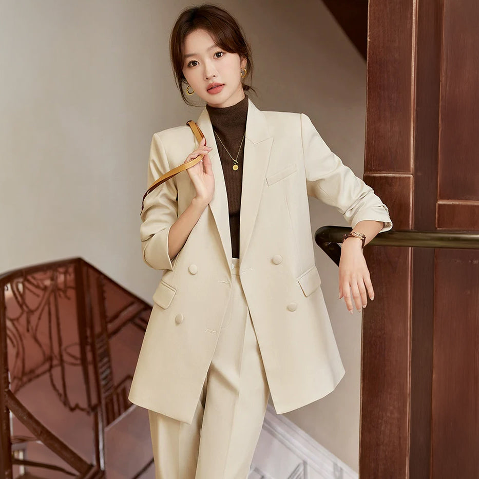 ダブルジャケットパンツスーツ(3colors)