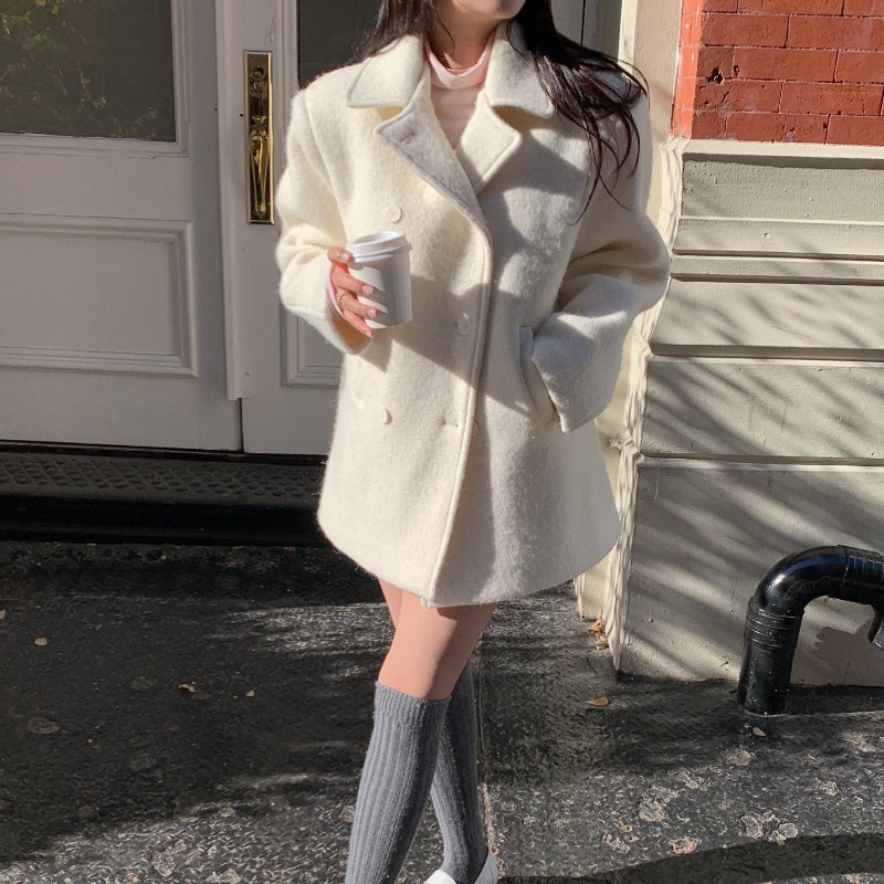 ウールブレンドハーフコート(3colors)