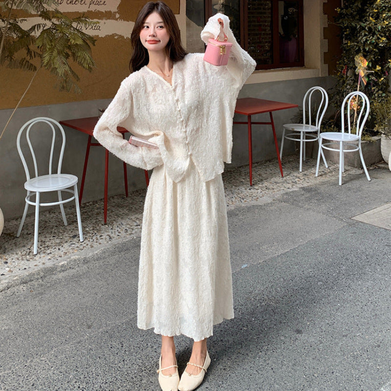 シフォンブラウス×スカートスーツ (2colors)