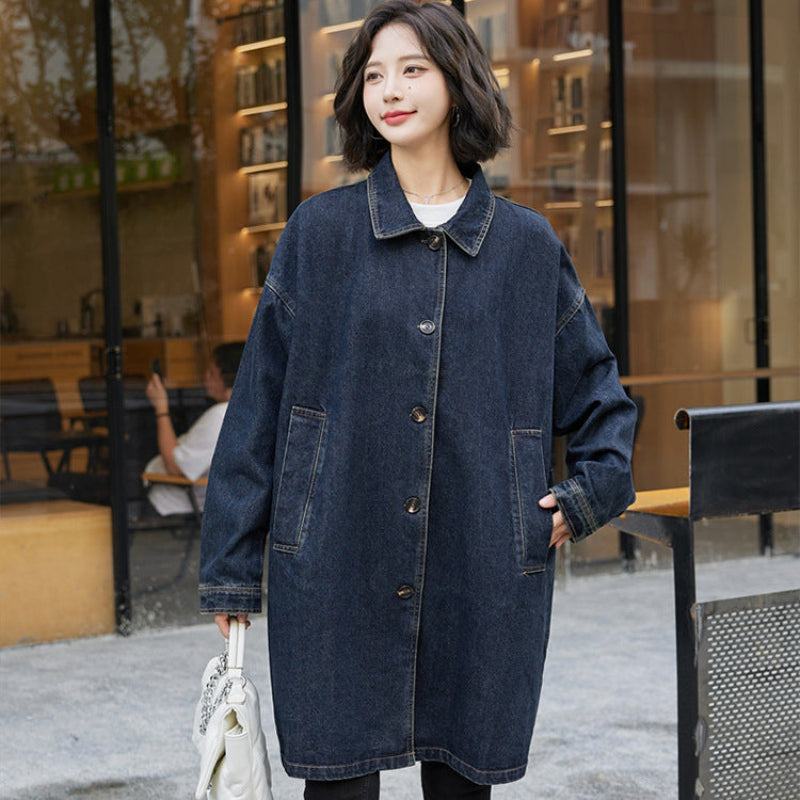 ステンカラーデニムコート